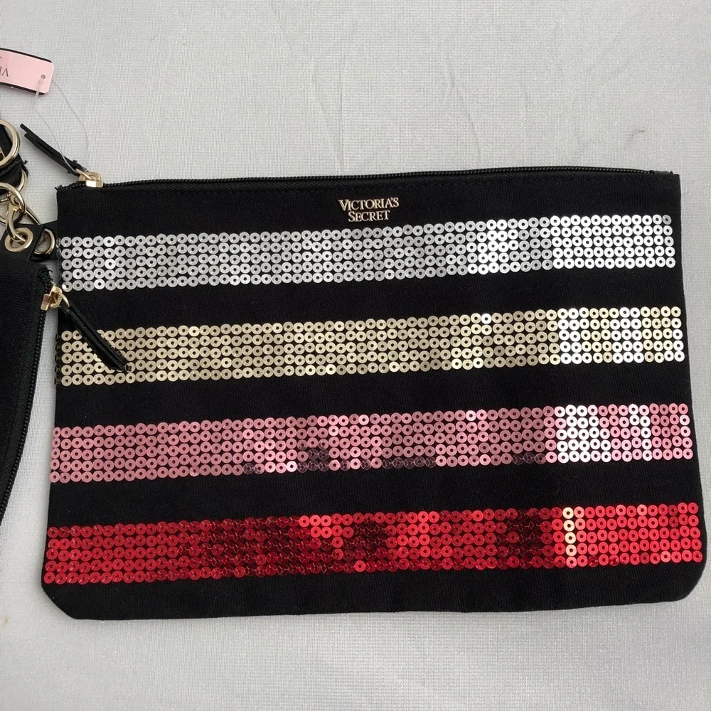 Victoria’s Secret sequin logo cosmetic bags and coin purse